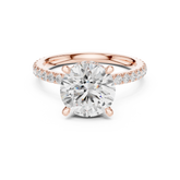 Double halo Pave Lab Grown Diamond Ring